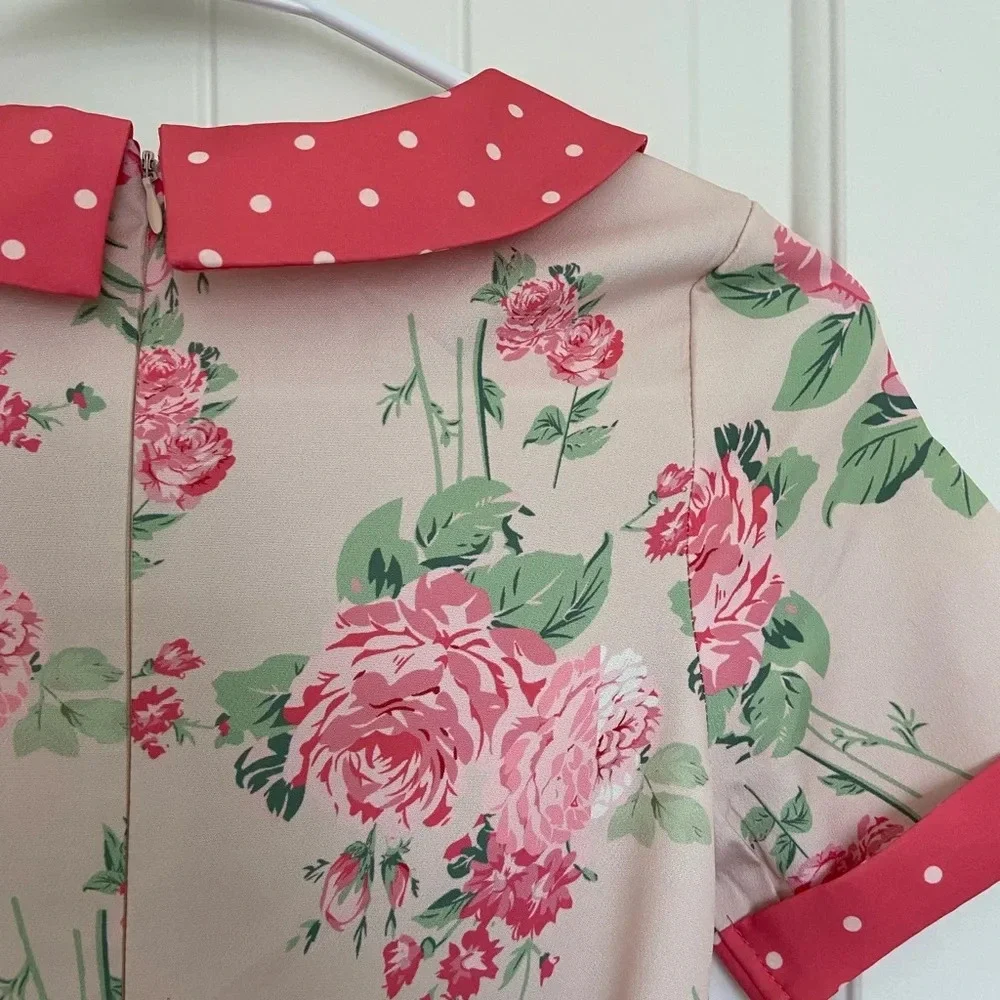 Vintage Kate Kasin girl’s floral tie‎ belt dress — size 12